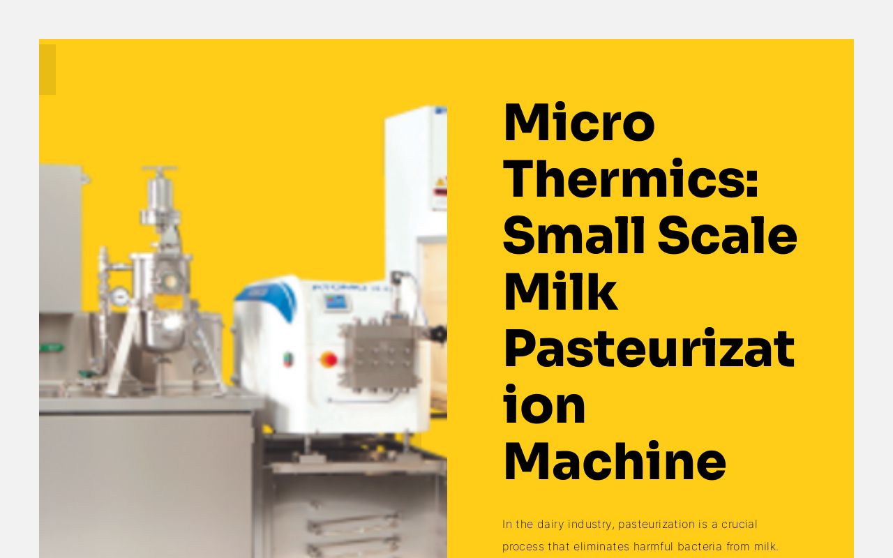 Small Scale Milk Pasteurization Machine | MicroThermics